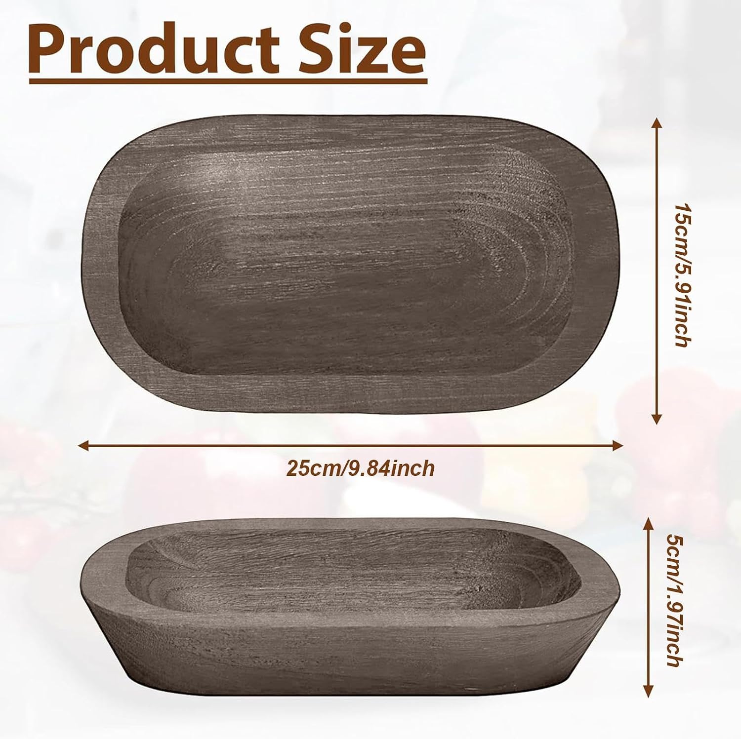 Candle Holder Candle Bowl Creative Handmade Carved Vintage Rustic Storage Tray