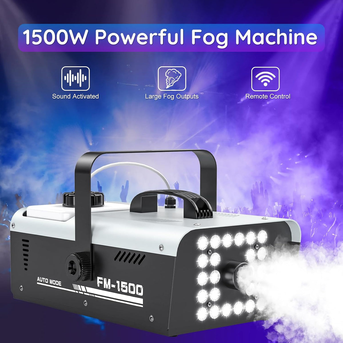 1500W Fog Machine Halloween Outdoor, 20000 CFM Smoke Machine Fog Indoor with ...