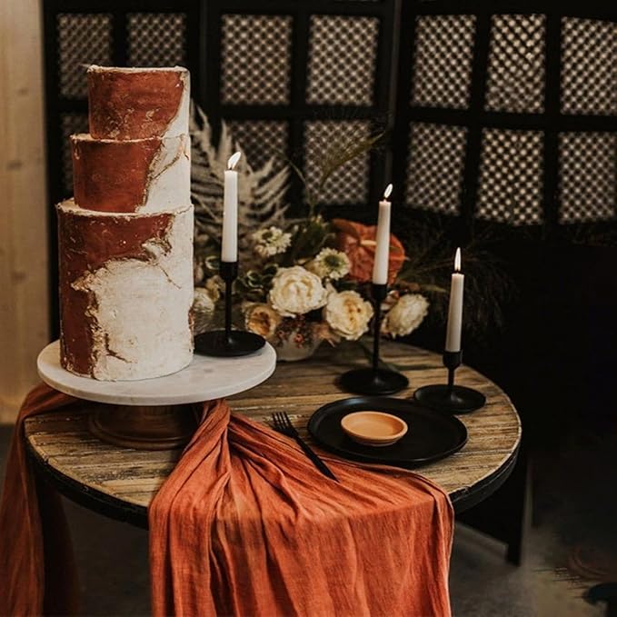Fall Table Runner Terracotta Cheesecloth Table Runner 35x120in Burnt Orange Cheese Cloths Table Runner 10FT Rust Gauze Runner for Thanksgiving Wedding Party Baby Shower Fall Decor