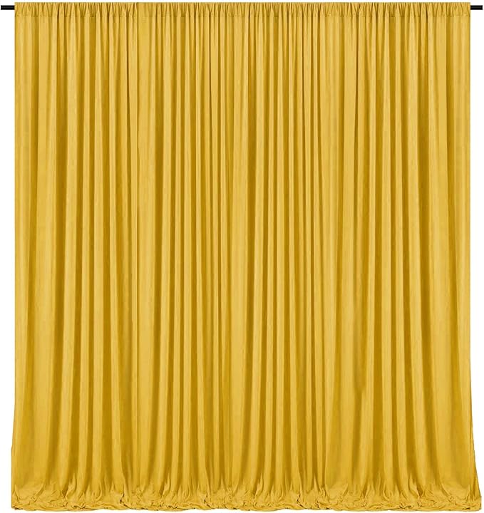 10 x 10 Feet Gold Backdrop Curtain for Partie, Background Curtains for Photoshoot, Birthday, Wedding, Halloween, Thanksgiving, Christmas Day, New Year Party Decorations 5Ft x 10Ft, 2 Panels