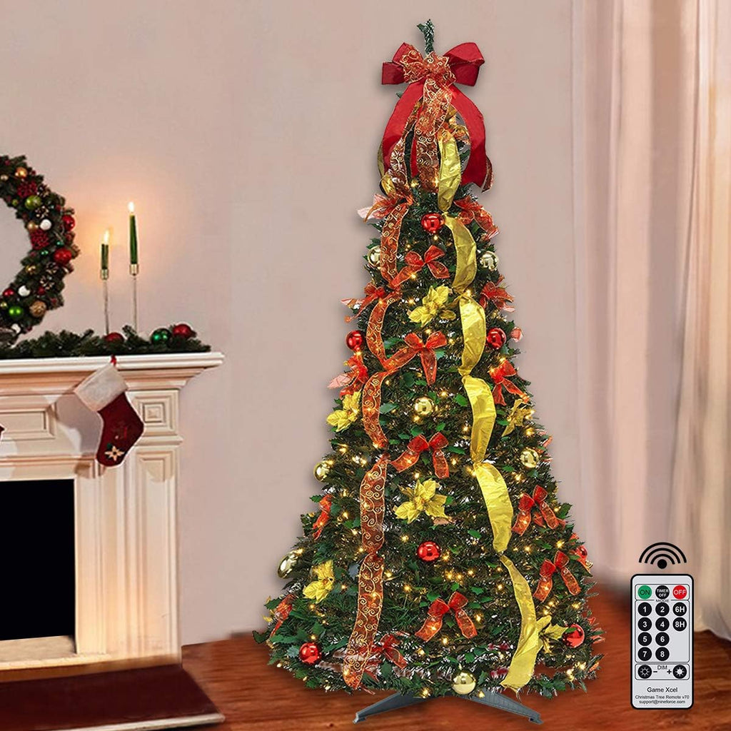 6ft prelit pop up artificial christmas tree pull, main product view