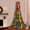 6ft prelit pop up artificial christmas tree pull, main product view