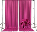 10ft x 10ft Fuchsia Backdrop Curtains for Parties, Fabric Satin Background Curtain with Rod Pockets for Weddings, Birthday, Baby Shower, Photography, Graduation Party Backdrop Drapes, 2 Panels