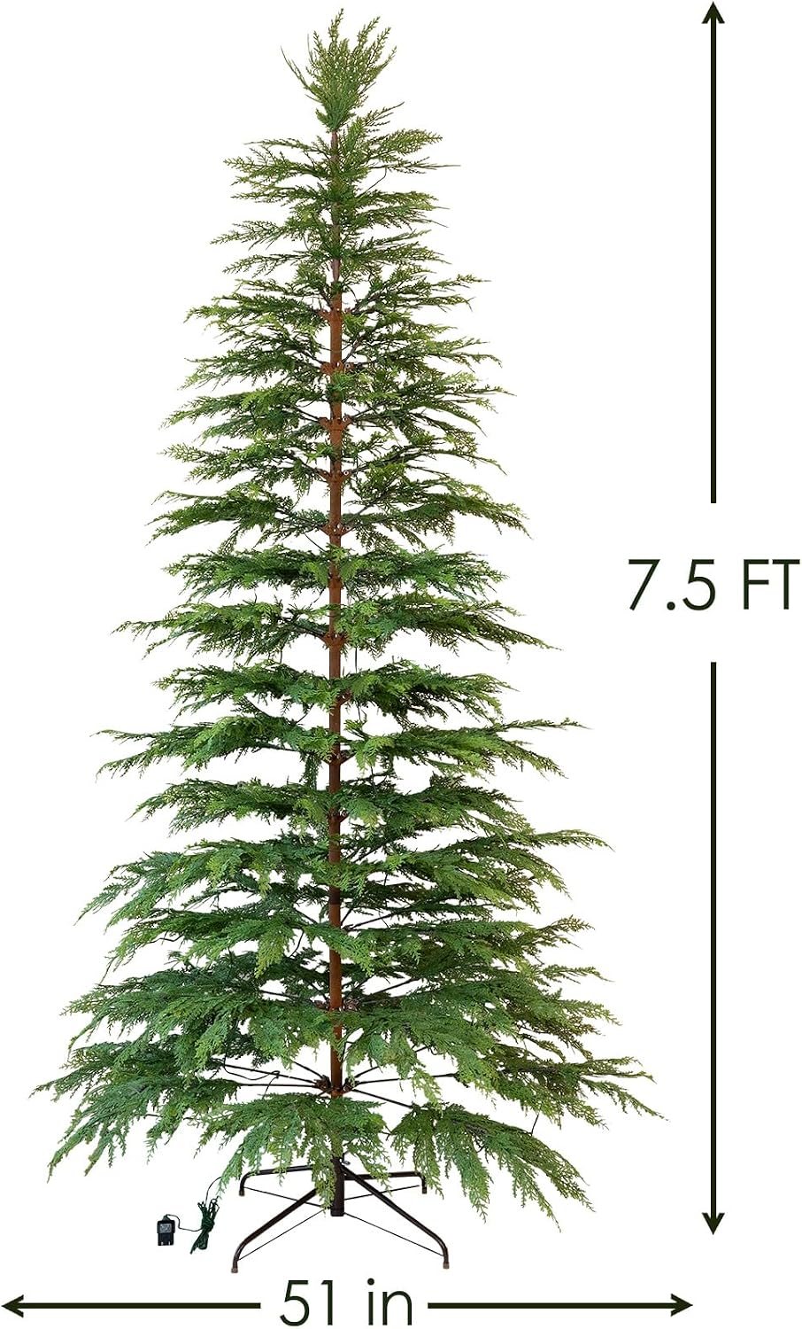 christmas decorations - 7.5 ft pre-lit twinkle christmas, side view