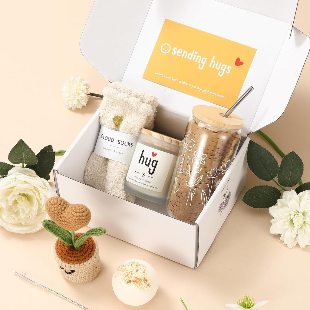 isolune Get Well Gifts Basket for Women - Hugs & Healing Luxury Birthday&Care Package for Her, Feel Better Soon Gift Baskets - Sympathy and After Surgery Recovery Gifts - Thinking of You