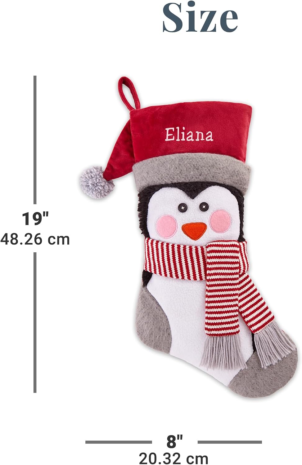 Let's Make Memories Personalized Christmas Stocking - Stockings for Family - Embroidered Name - Custom Christmas Decor - 8”x19” - Plush Friends - Dog