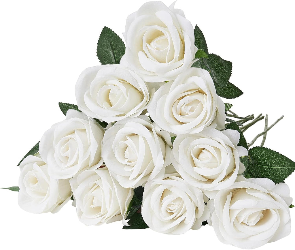 vevor artificial flowers, 120 pcs real looking white, view 11