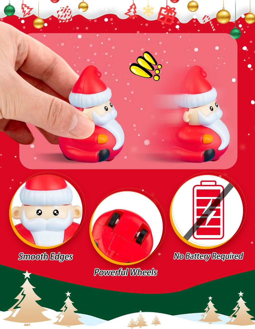 12PCS Christmas Mini Pull Back Cars Toys | Christmas Themed Toys for Toddlers for Classroom Prizes, Stocking Stuffers, Holiday Birthday Party Favors