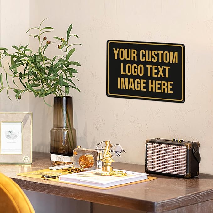 Custom Signs Outdoor Metal Sign Personalized Signs Custom Matal Sign Make Your Own Sign With Text Image Logo For Office Business Workplace Home Bar Indoor Outdoor Use 12"x18"