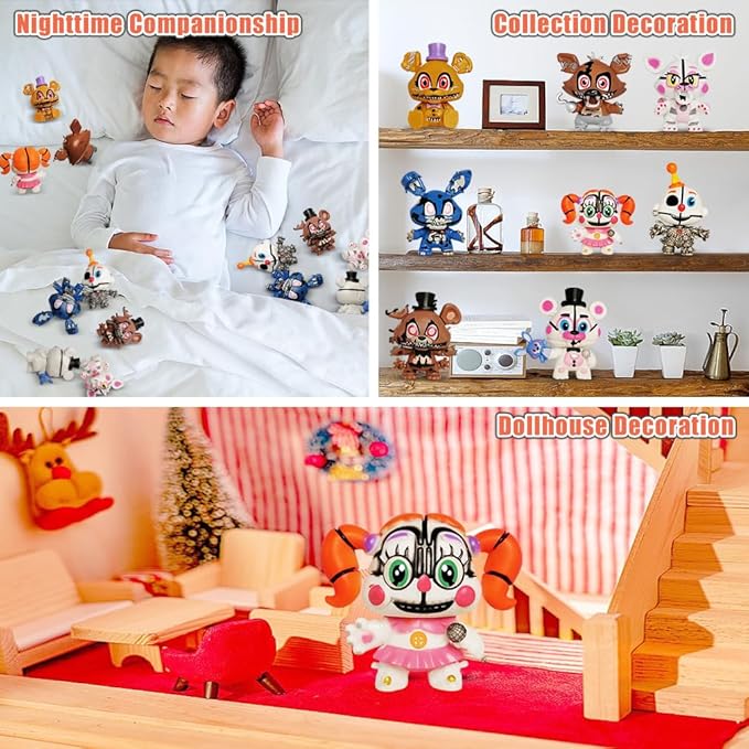 lasama Action Figures, 8Pcs Game Figurines Toys with 50PCS Sticker for Video Games Fans, 2.6 Inch Collectible Playset for Boys and Girls for Cake Toppers Decorations