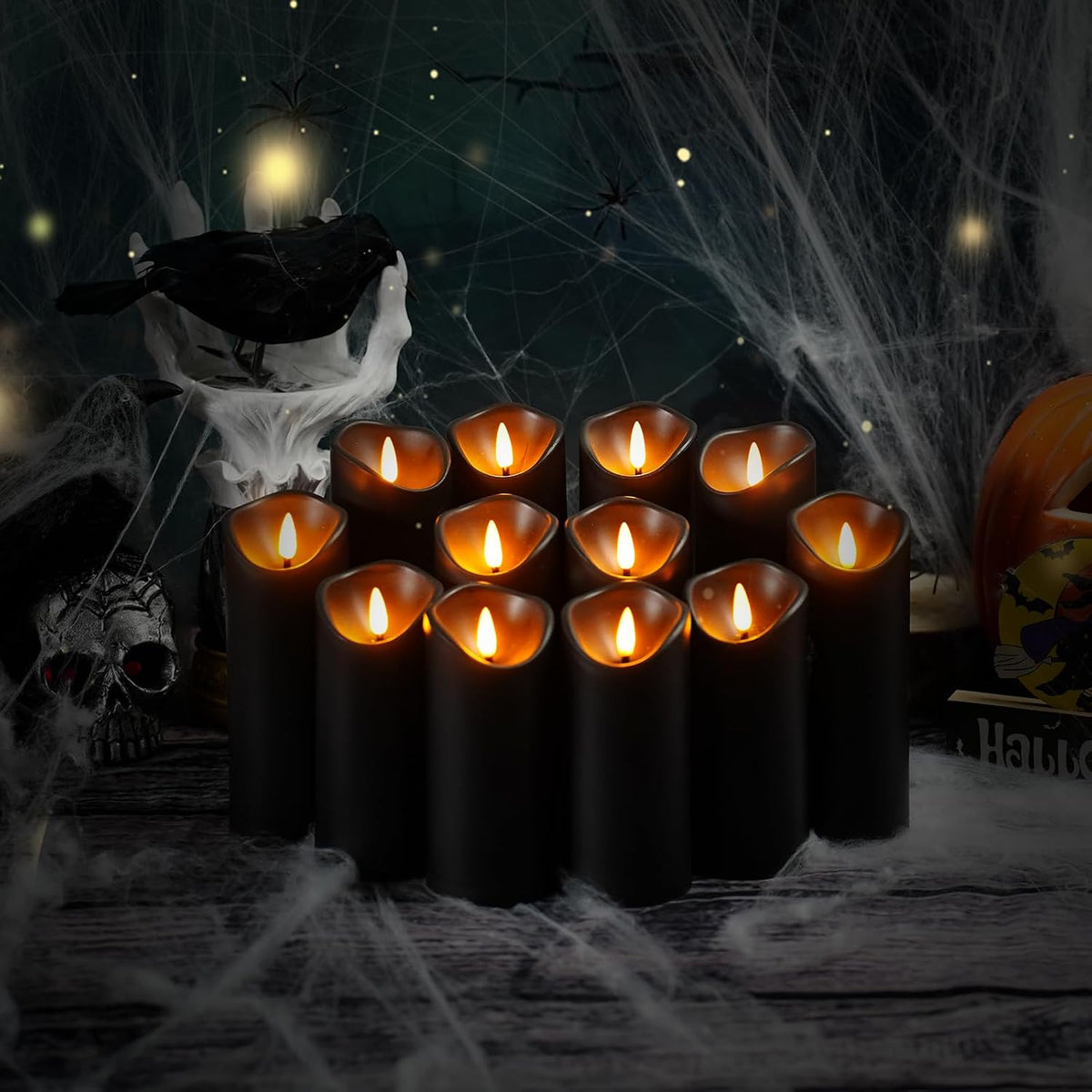 Nimiko Flameless Candles with Remote, Battery Operated Flickering Flameless C...