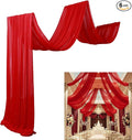 DUOBAO Chiffon Ceiling Drapes 20ft Red Wedding Backdrops Sheer Backdrop Curtains for Reception Wedding Ceremony Dark Red Sheer Arch Drapes Fabric Event Party Supplies 6 Panels 5×20ft