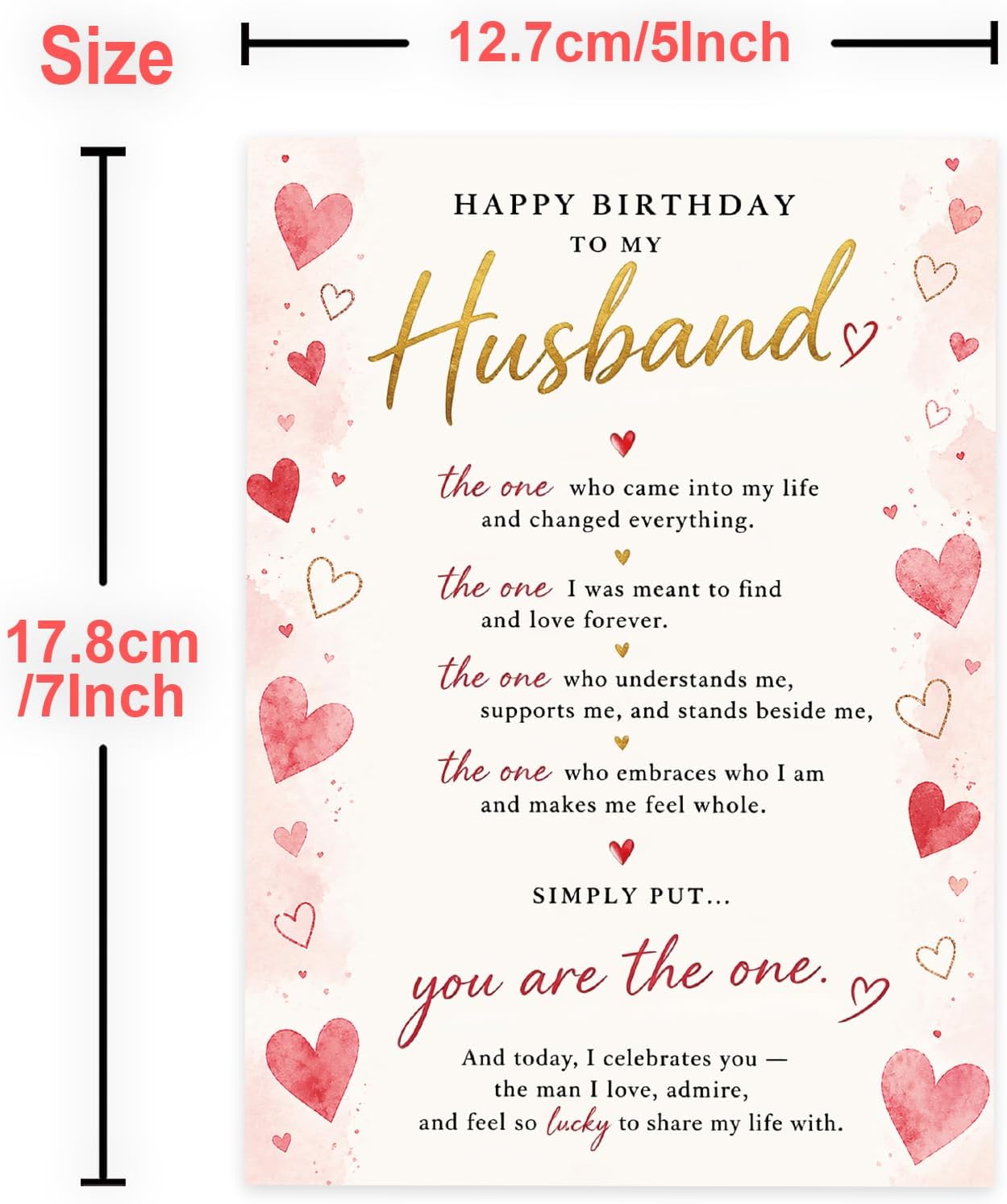 Husband Birthday Card, Happy Birthday Card from Wife, Romantic Birthday Decorations GIft Idea for Men him Husband