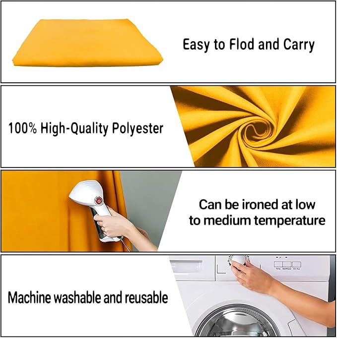 Yellow Background 6x9FT Solid Color Photo Backdrop Screen Video Recording Curtain Party Decor Photography Studio Props