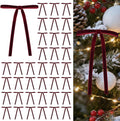 HEAEUNK 40 Pack Burgundy Bows for Christmas Tree, Burgundy Velvet Christmas Tree Bows, Xmas Velvet Ornaments for Wreaths, Garland, Wreaths, Gifts & Holiday Indoor & Outdoor Decor (5"x7", 3/8")