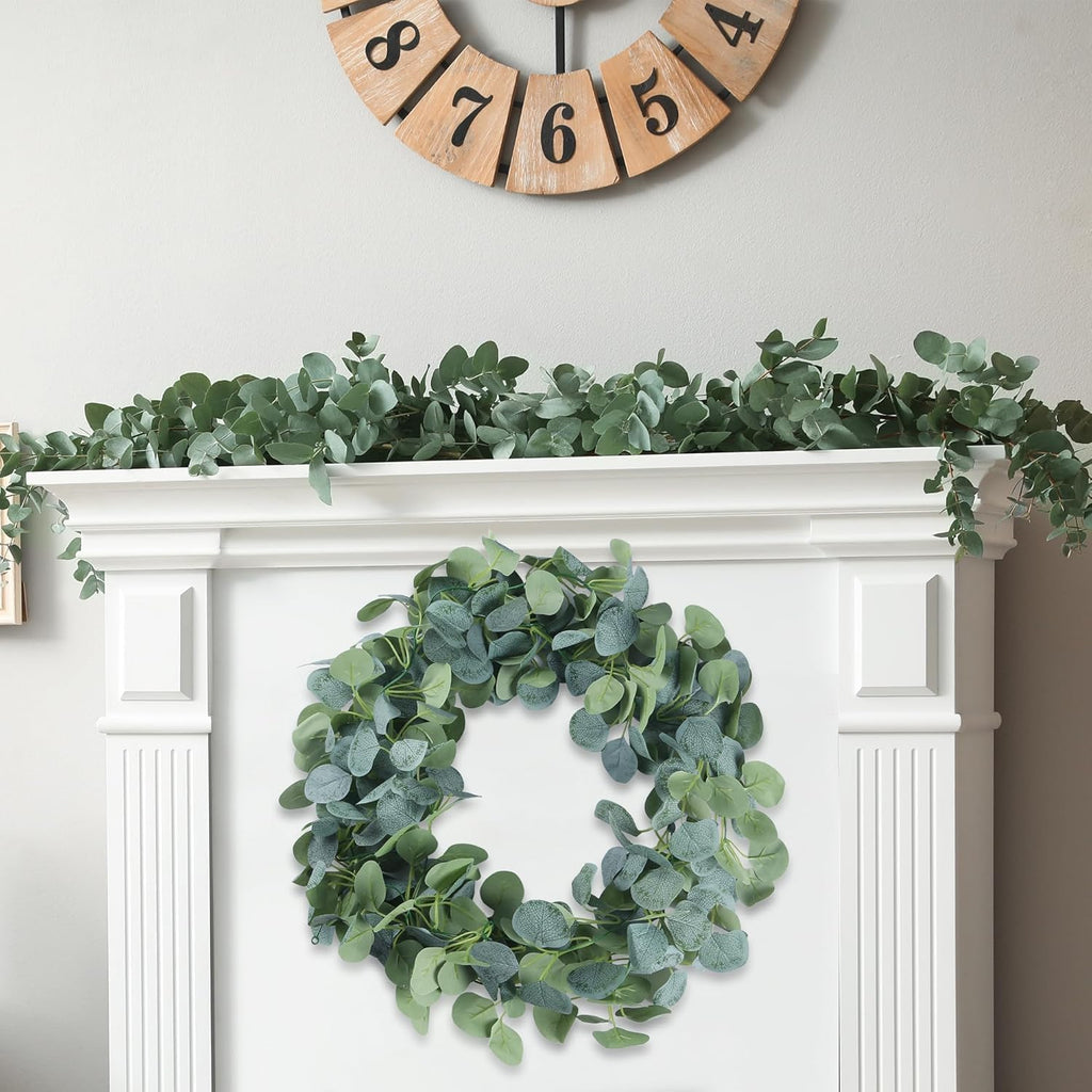 sggvecsy 8 pack artificial eucalyptus garland greenery leaves, main product view
