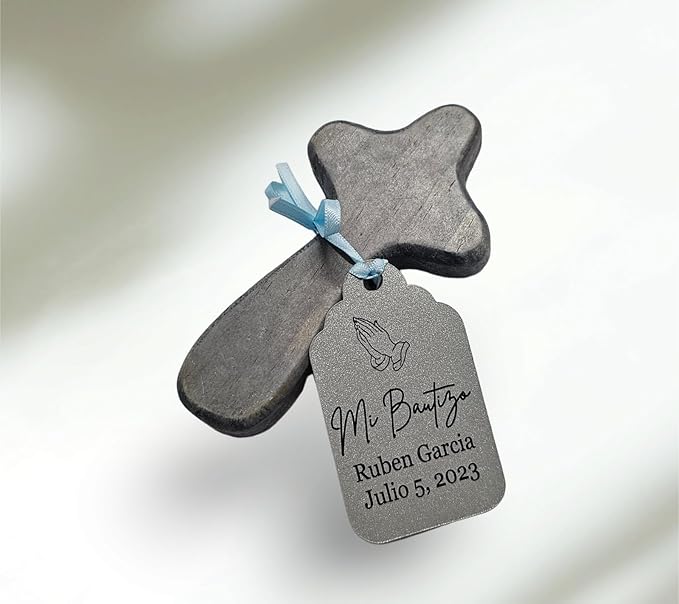 Mi Bautizo Baptism Christening Personalized Thank You Tags 20 pcs - More Colors Available (White/Gold)