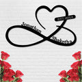 Infinity Heart Metal Wall Decor, Unique Infinity Heart Wall Decor Love Sign Plaque Steel Art Geometric Wall Decor Set Cut Out for Outside