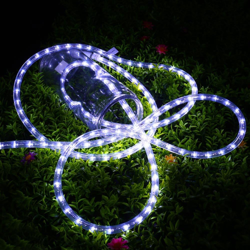 Brizled 18ft 216 LED Rope Lights, 120V ETL Listed Plugin Rope Lights Connectable Daylight White Indoor Outdoor Rope Lights Flexible LED Tube Lights for Holiday, Garden, Yard, Corridor and Patio Decor