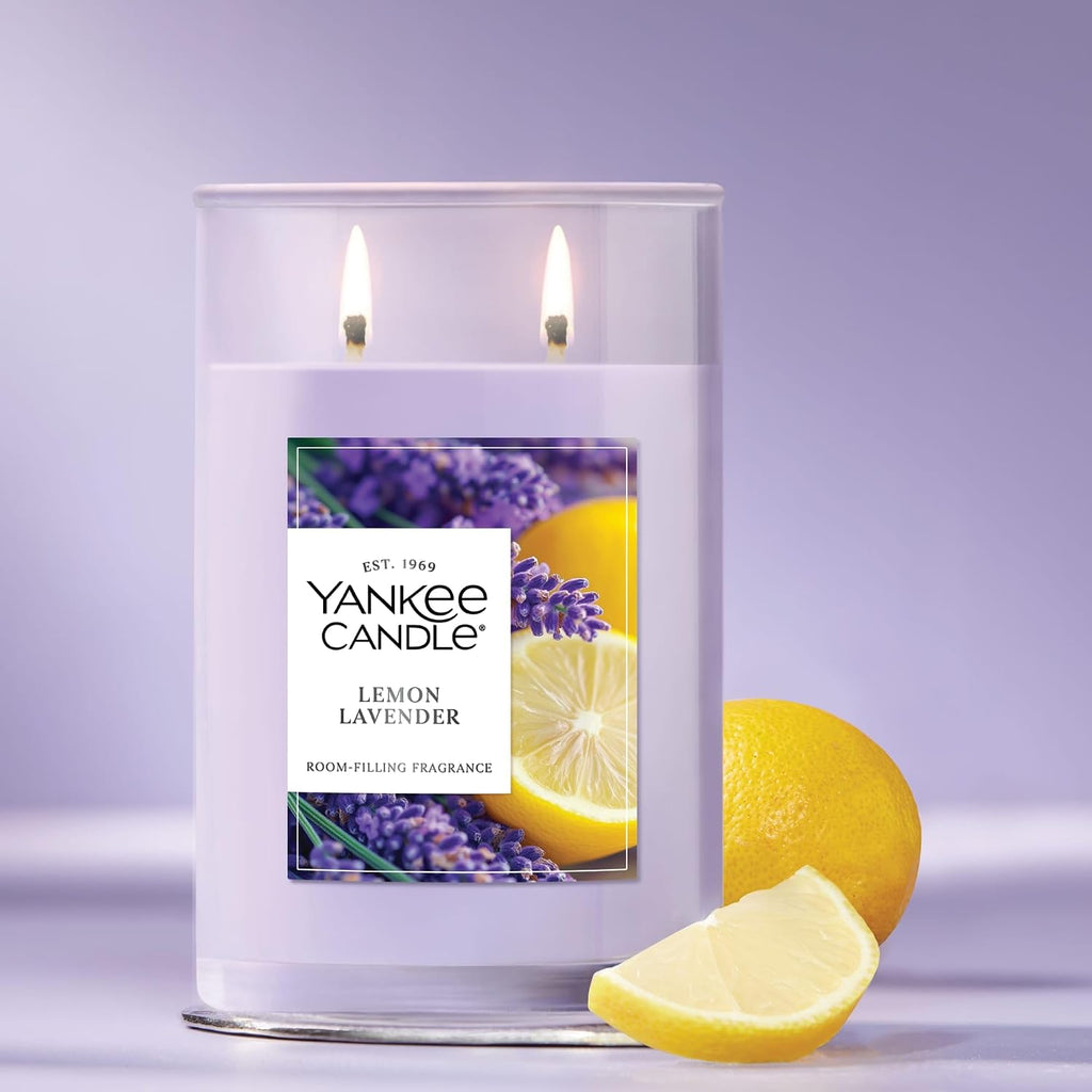 Yankee Candle, Lemon Lavender Scented Candle, 20oz Classic 2-Wick Tumbler with up to 80 Hour Burn Time