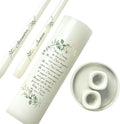Unity Candles for Wedding, Modern Unity Set, Custom and Personalized Taper Candles with Bible Quote, Unscented White Premium Wax, Religious and Wedding Ceremony, Special Events (Custom Names)
