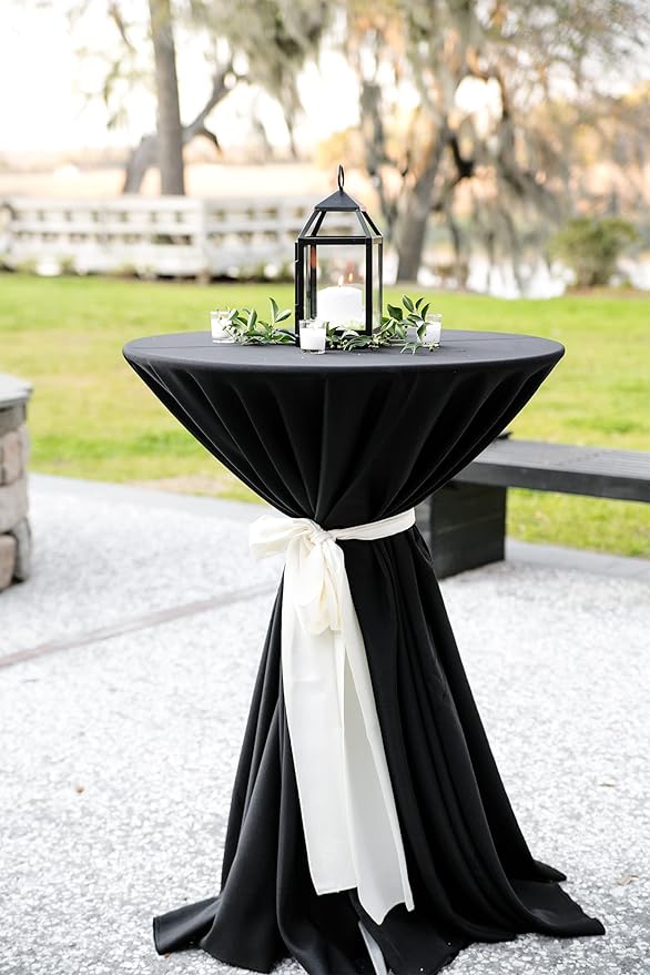 fani 12 Pack 90 Inch Round Tablecloth, Black Polyester Fabric Table Cloth for Round Table, Washable Table Cover for Wedding Party Dining Table Buffet Banquet Restaurant and Camping