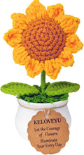 Crochet Flowers Gift Crochet Sunflower Emotional Support Plush Plant Cute Desk Decor Car Dashboard Home Office Decor Mothers Day Valentines Day Birthday Gifts (Orange)