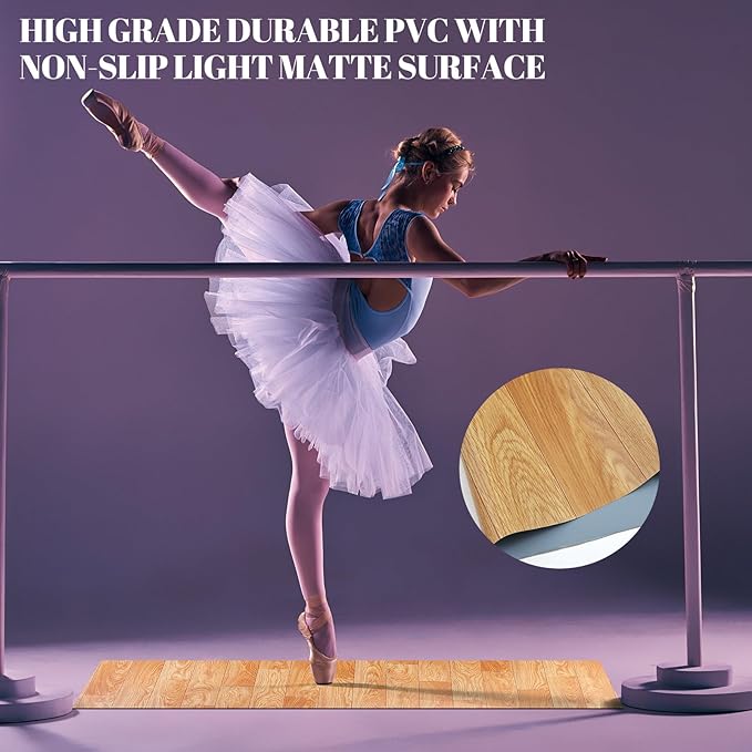 Portable Dance Floor Smooth Ballet Floor Vinyl Dance Mat for Home Stage Studios Kids Adults Practice Improve
