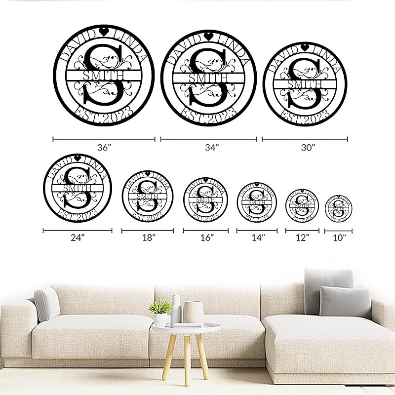 Custom Metal Sign - Family Name Sign - Personalized Metal Signs for Outdoor - Split Letter Monogram Wall Decor - Metal Wall Art - Wedding Gift for Couples