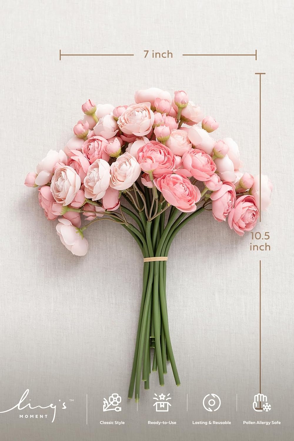 ling's moment fake flower artificial flower faux silk, side view