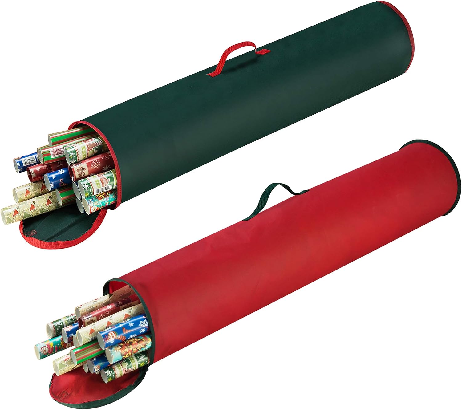 Wrapping Paper Storage Bag - 40-Inch Gift Wrap Organizer - Holds Up to 25 Rolls of Giftwrap - Christmas Storage by Elf Stor (Green)