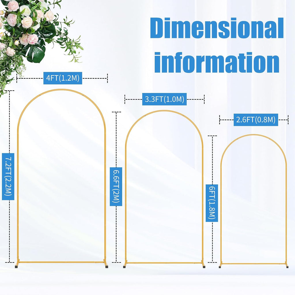 metal arch backdrop stand set of 2(7.2/6ft), decorative, close-up detail