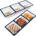 3-section divided serving trays, talavera 14.75”x 6” unbreakable, main product view