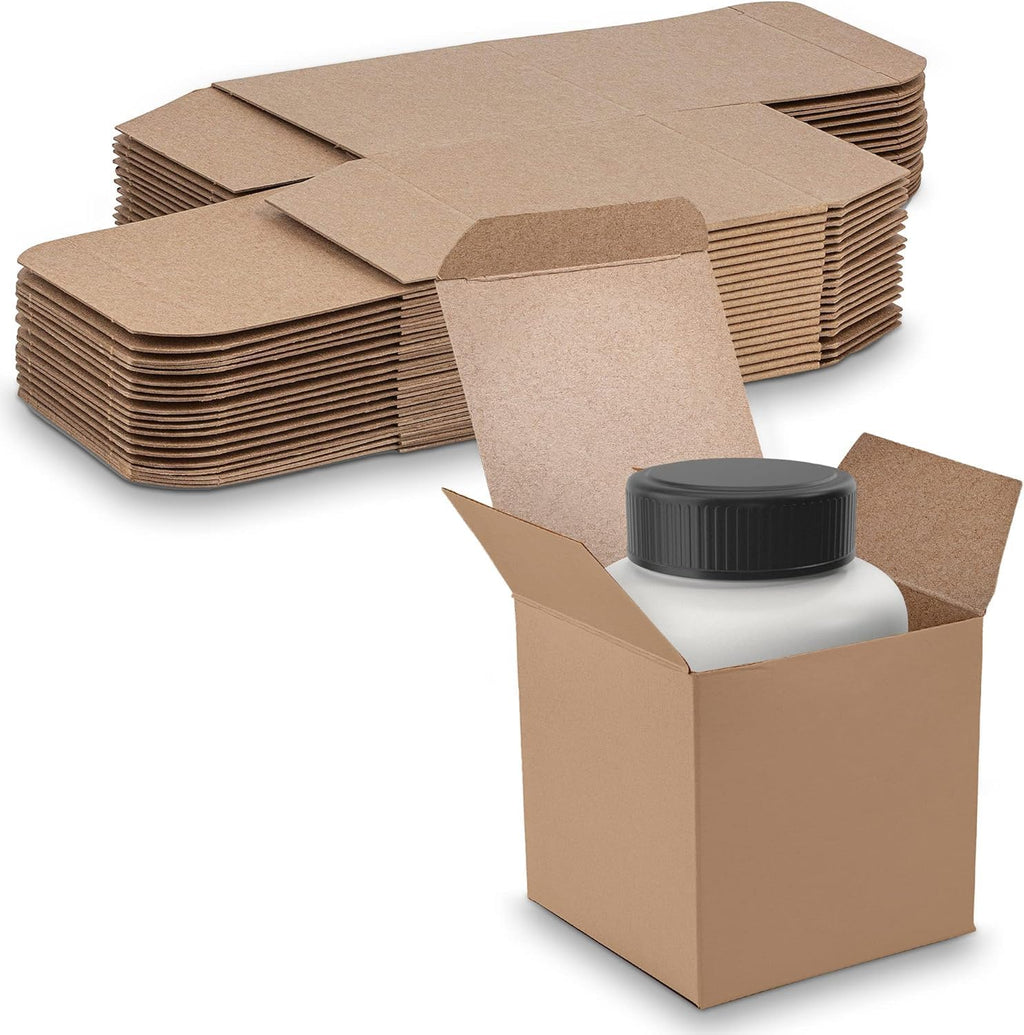 MT Products Tuck Top Kraft Paper Board 4" x 4" x 4" - Gift Boxes Packaging - Pack of 250