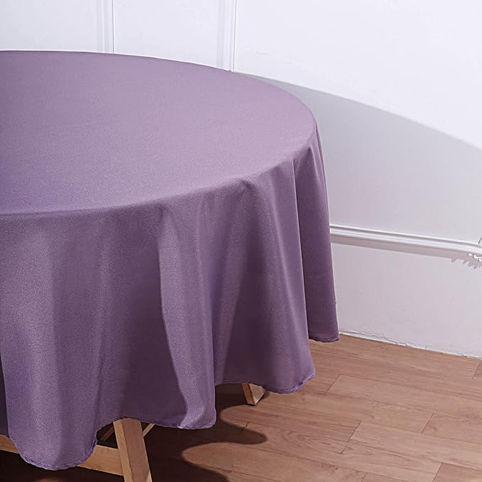 Efavormart Round Tablecloth, 90 Inch Stain & Wrinkle Resistant Washable Table Cloth, Decorative Polyester Fabric Table Cover for Banquet, Wedding, Dining- Amethyst