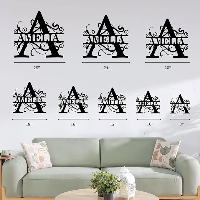 Custom Signs Outdoor Metal, Personalized Family Last Name Sign, Letter Monogram Metal Signs Wall Art For Home Decor, Name Sign Customized Housewarming Christmas Wedding Gifts For Women Men