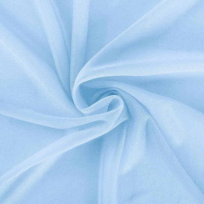 Baby Blue Wedding Arch Draping Fabric 2 Panels 29" x 20 FT Blue Wedding Drapes for Backdrop Sheer Curtain Drapes for Romantic Bridal Baby Shower Ceremony Birthday Party Fall Outdoor Events