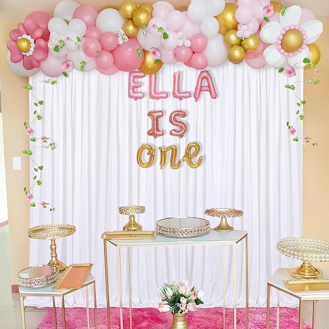 Sequin Backdrop Curtains 10ft x 10ft White Background Drapes Wedding Giltter Curtains for Birthday Party Decoration
