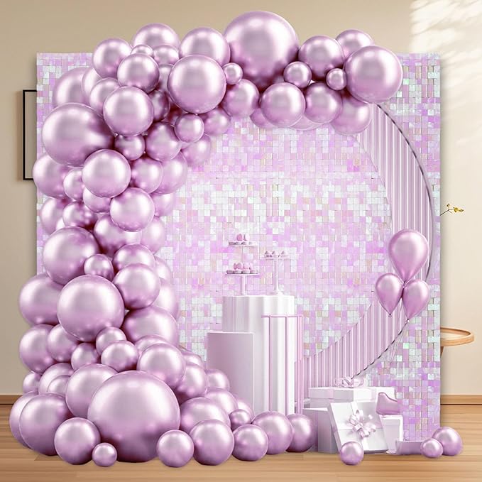 12PCS Colorful Light Pink Shimmer Wall Backdrop, Square Sequin Photo Backdrops Panel, Glitter Wall Background for Birthdays, Weddings, Christmas, Engagements, Disco Bachelorette Party Decor (3FTx4FT)