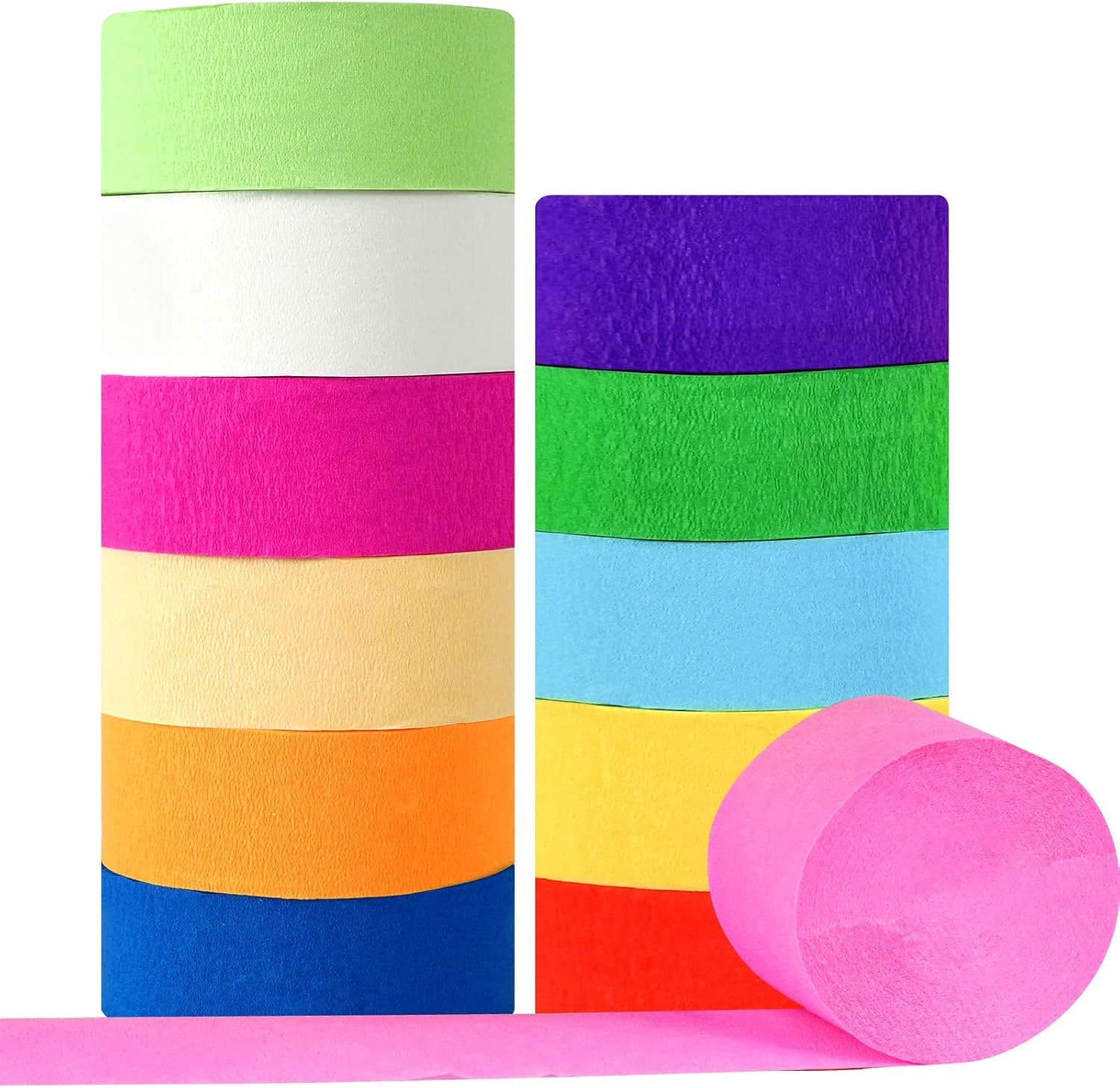 Tuzier Crepe Paper Streamers for Party Birthday Decorations 12 Rolls 984ft