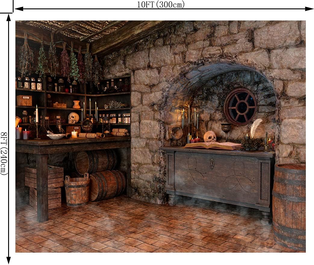 Halloween Magic Photography Backdrop Witch's Kitchen Themed Spooky Retro ...