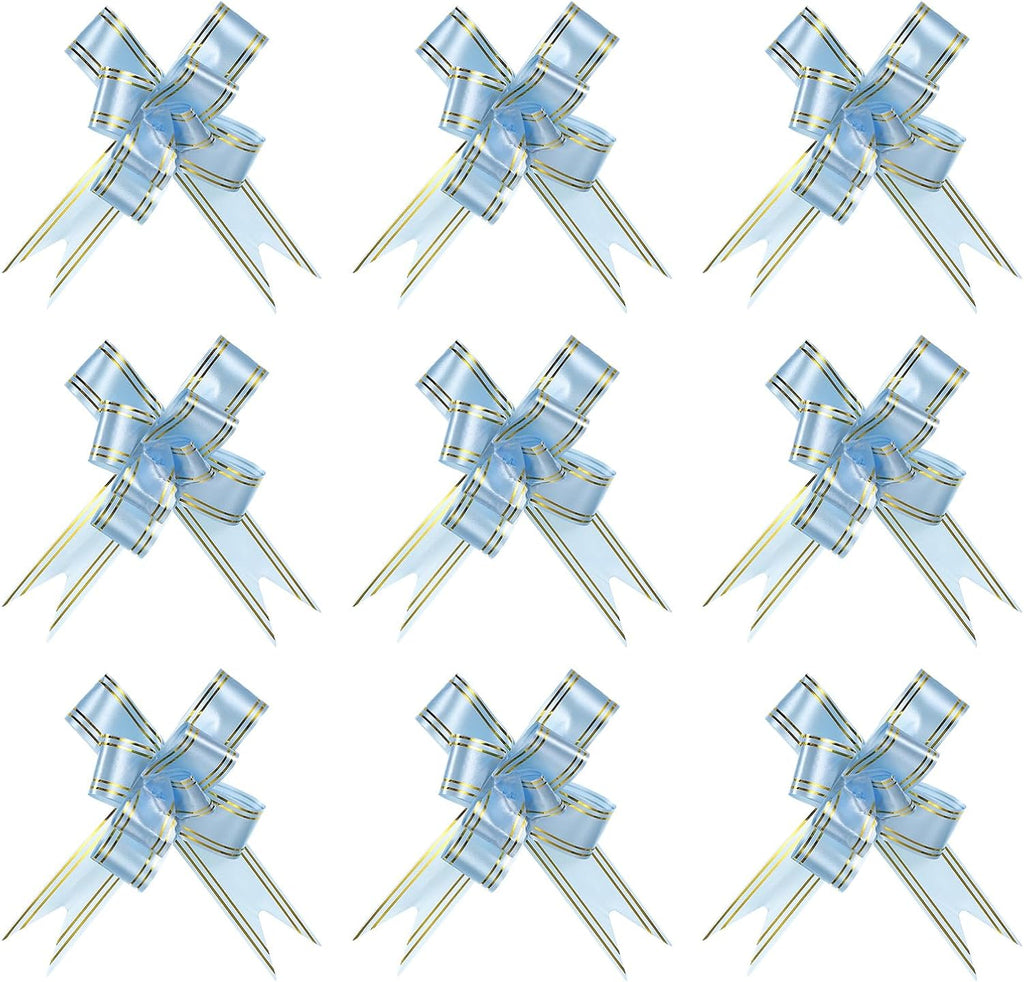4" Gift Wrap Bows, 20 Pack Christmas Pull Bow Baskets Present Wrapping Ribbon Bows for Party Ceremony Wedding Decor, Blue