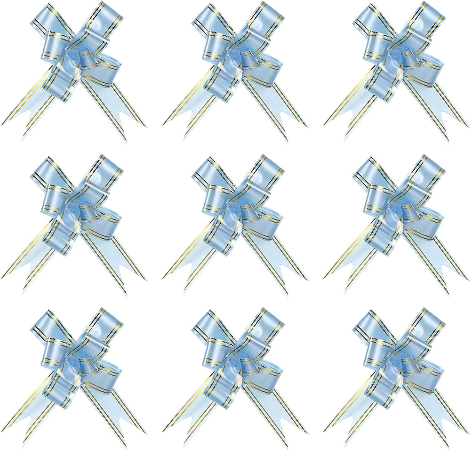 4" Gift Wrap Bows, 20 Pack Christmas Pull Bow Baskets Present Wrapping Ribbon Bows for Party Ceremony Wedding Decor, Blue