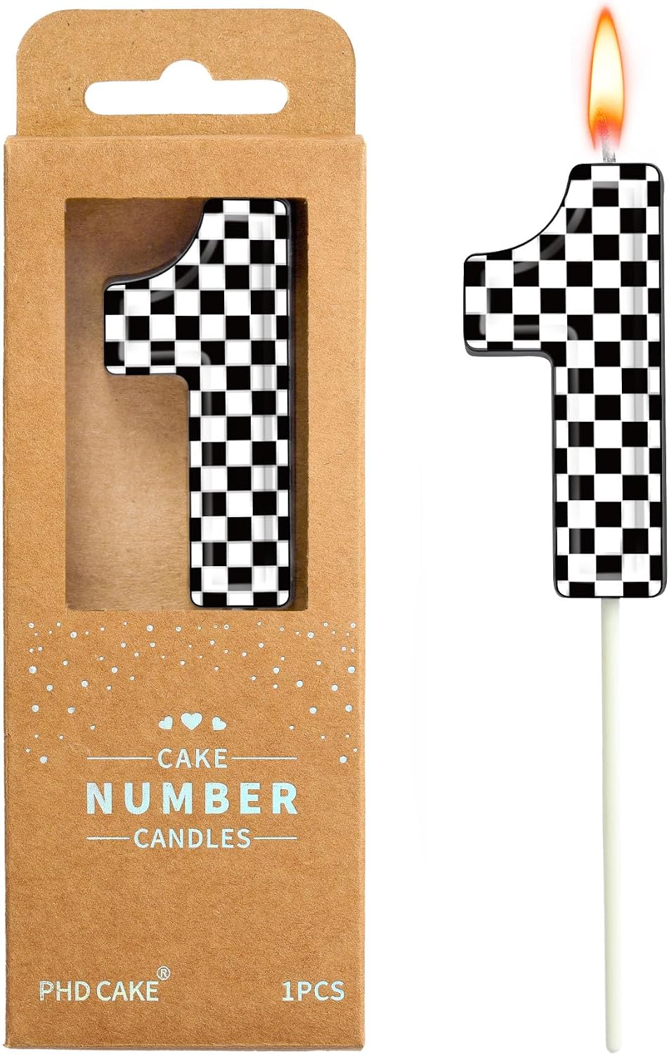 PHD CAKE 2.76 Inch Number 1 Racing Birthday Candles, Cool Racing Themed Number Candles, Cake Number Candles, Party Celebration, Style Candle