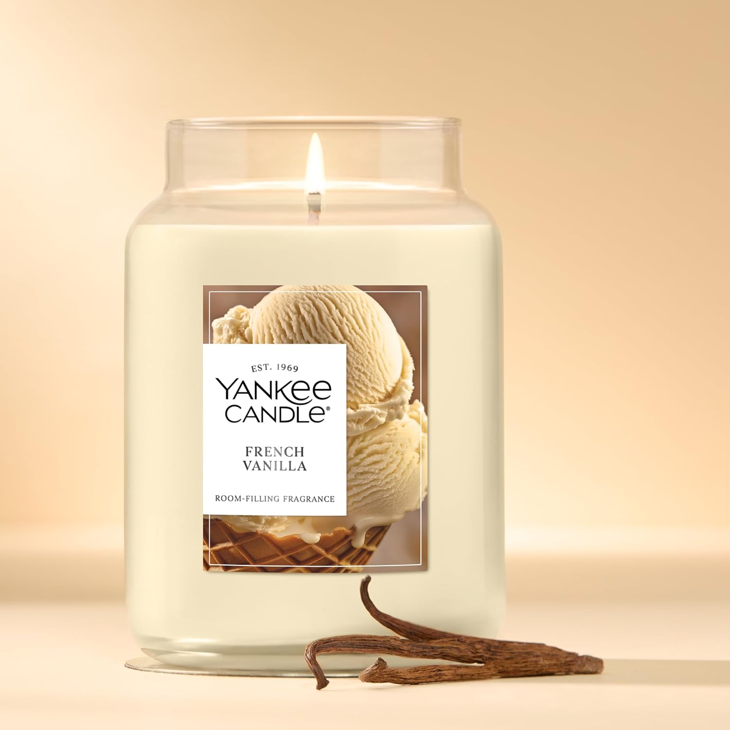 Yankee Candle French Vanilla Scented Candle, 22oz Large Jar with up to 150 Hour Burn Time, Giftable