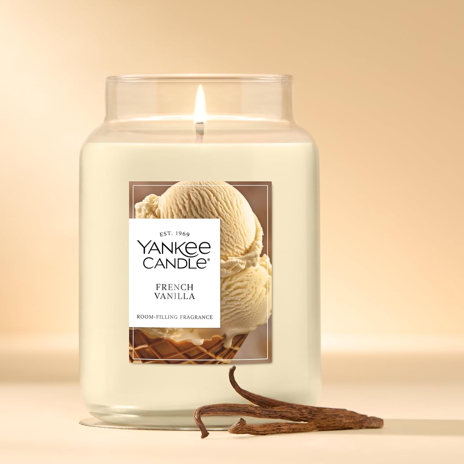 Yankee Candle French Vanilla Scented Candle, 22oz Large Jar with up to 150 Hour Burn Time, Giftable