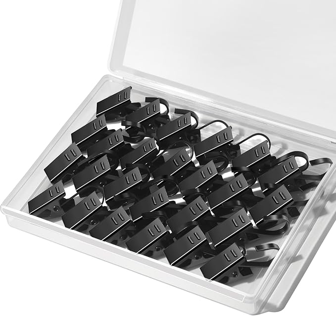 Teenitor 25 Pcs Small Curtain Hooks for Drapes, Curtain Clips for Hanging Hooks for Drapes Bows Hat, Curtain Rod Hooks, Stainless Steel S Hooks for Hanging Tent Lights Photo Party Decorations