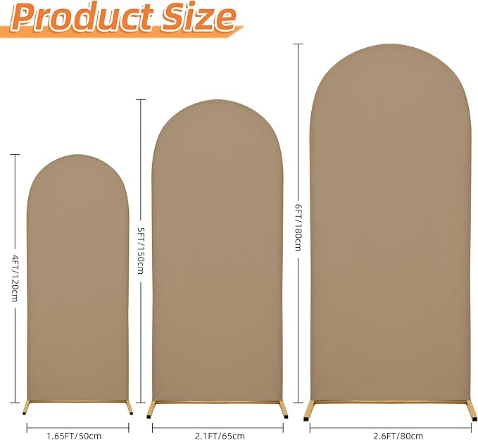 Wedding Arch Cover 4FT Arch Backdrop Cover Spandex Fitted Arch Cover for Round Top Chiara Backdrop Stand Covers for Wedding Birthday Party Baby Shower Banquet Ceremony Decoration
