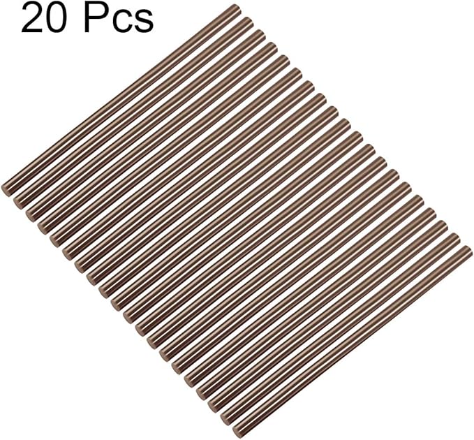 uxcell 20pcs Hot Glue Sticks for Glue Gun 7/16-inch x 10-inch Mini Hot Melt Adhesive Glue Stick Brown