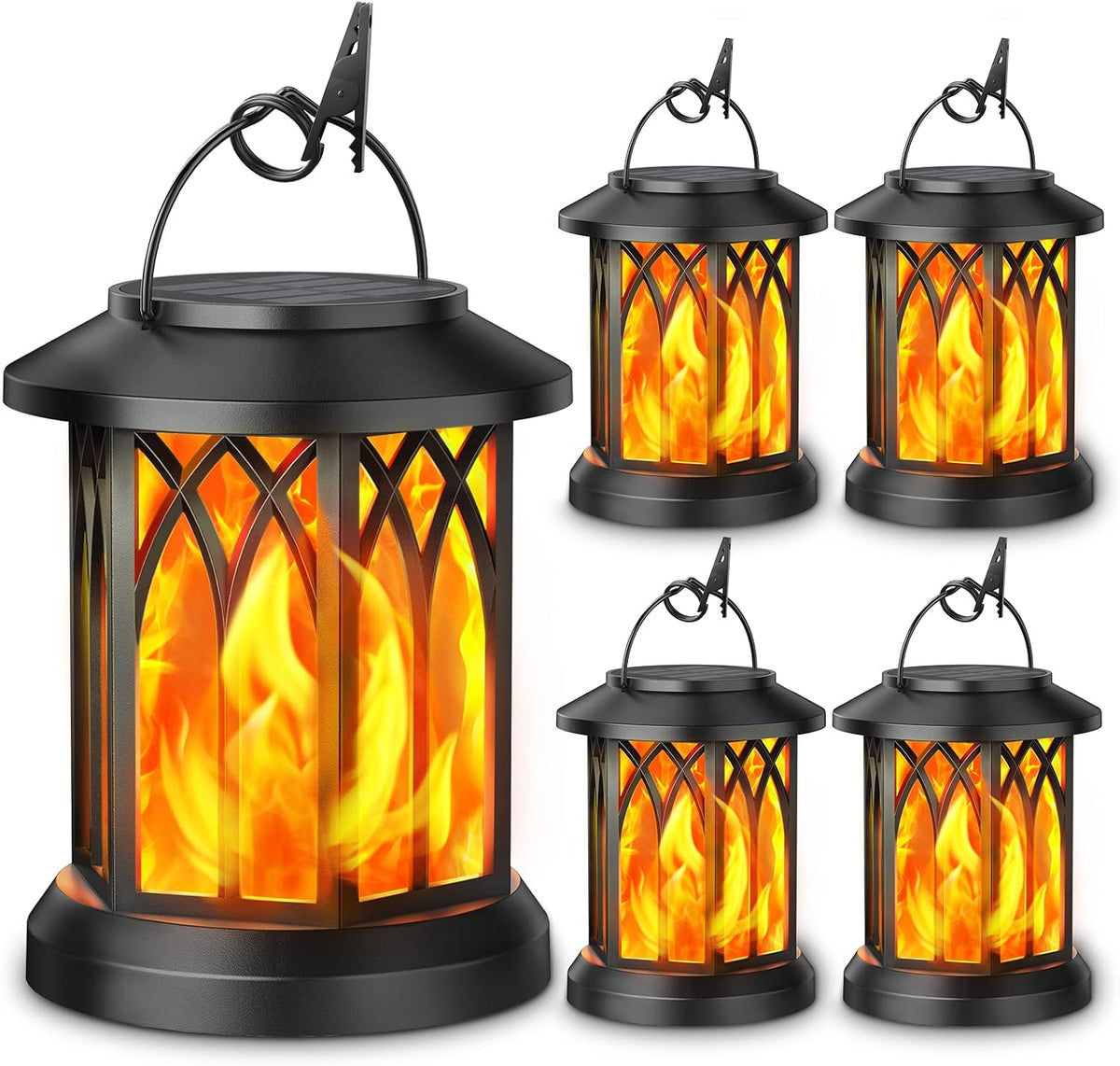 kooper 4 pack solar lantern outdoor lights, upgraded, main product view